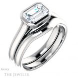 Emerald Cut Forever One Moissanite Engagement Ring #GTJ1065-emerald-fb-w 6 Emerald Cut Forever Brilliant Moissanite Engagement Ring #GTJ1065-emerald-fb-w