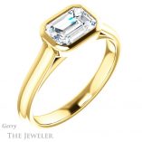 Emerald Cut Forever One Moissanite Engagement Ring #GTJ1065-emerald-fb-y 4 Emerald Cut Forever Brilliant Moissanite Engagement Ring #GTJ1065-emerald-fb-y