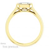 Emerald Cut Forever One Moissanite Engagement Ring #GTJ1065-emerald-fb-y 2 Emerald Cut Forever Brilliant Moissanite Engagement Ring #GTJ1065-emerald-fb-y