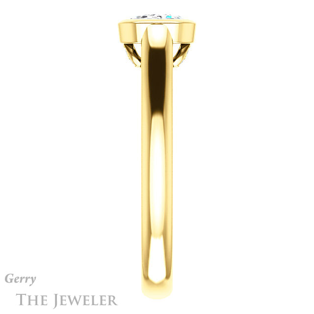 Emerald Cut Forever One Moissanite Engagement Ring #GTJ1065-emerald-fb-y 3 Emerald Cut Forever Brilliant Moissanite Engagement Ring #GTJ1065-emerald-fb-y
