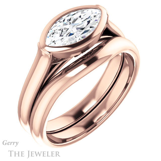 Marquise Cut Forever One Moissanite Engagement Ring #GTJ1065-marquise-fb-r 6 Marquise Cut Forever Brilliant Moissanite Engagement Ring #GTJ1065-marquise-fb-r