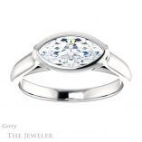 Marquise Cut Forever One Moissanite Engagement Ring #GTJ1065-marquise-fb-w 1 Marquise Cut Forever Brilliant Moissanite Engagement Ring #GTJ1065-marquise-fb-w