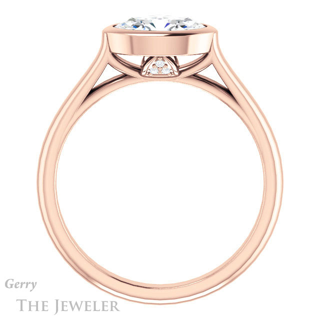 Oval Shaped Forever One Moissanite Engagement Ring #GTJ1065-oval-fo-r