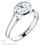 Oval Shaped Forever One Moissanite Engagement Ring #GTJ1065-oval-fo-w