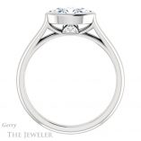Oval Shaped Forever One Moissanite Engagement Ring #GTJ1065-oval-fo-w