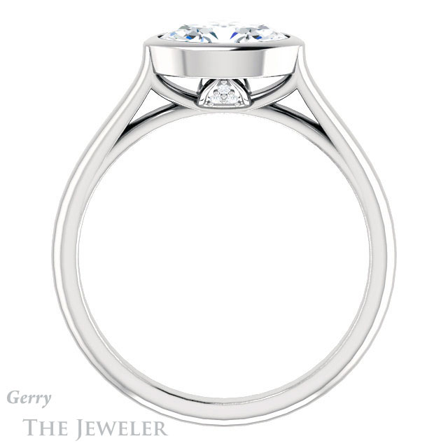 Oval Shaped Forever One Moissanite Engagement Ring #GTJ1065-oval-fo-w