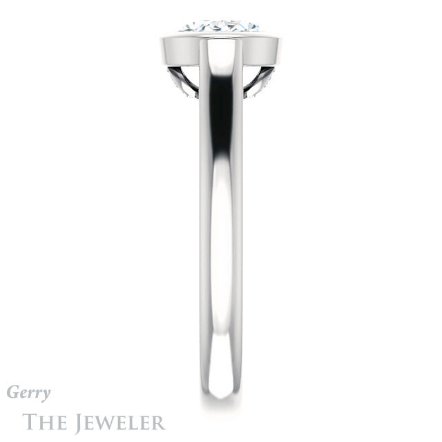 Oval Shaped Forever One Moissanite Engagement Ring #GTJ1065-oval-fo-w