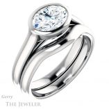 Oval Shaped Forever One Moissanite Engagement Ring #GTJ1065-oval-fo-w