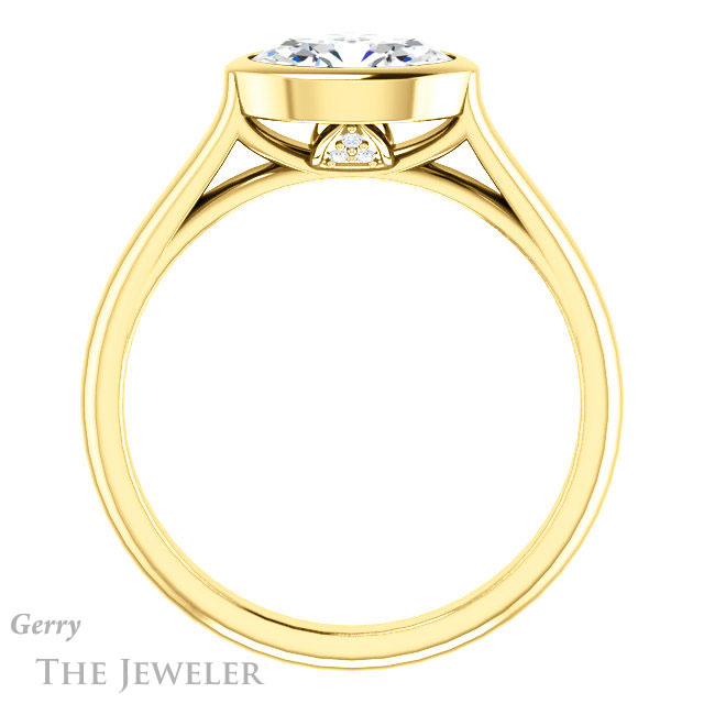 Oval Shaped Forever One Moissanite Engagement Ring #GTJ1065-oval-fo-y 2 Oval Shaped Forever One Moissanite Engagement Ring #GTJ1065-oval-fo-y