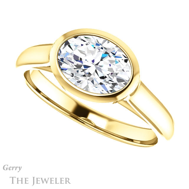 Oval Shaped Forever One Moissanite Engagement Ring #GTJ1065-oval-fo-y 5 Oval Shaped Forever One Moissanite Engagement Ring #GTJ1065-oval-fo-y