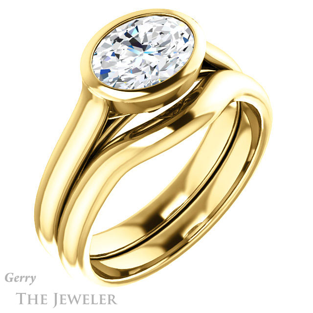Oval Shaped Forever One Moissanite Engagement Ring #GTJ1065-oval-fo-y 6 Oval Shaped Forever One Moissanite Engagement Ring #GTJ1065-oval-fo-y