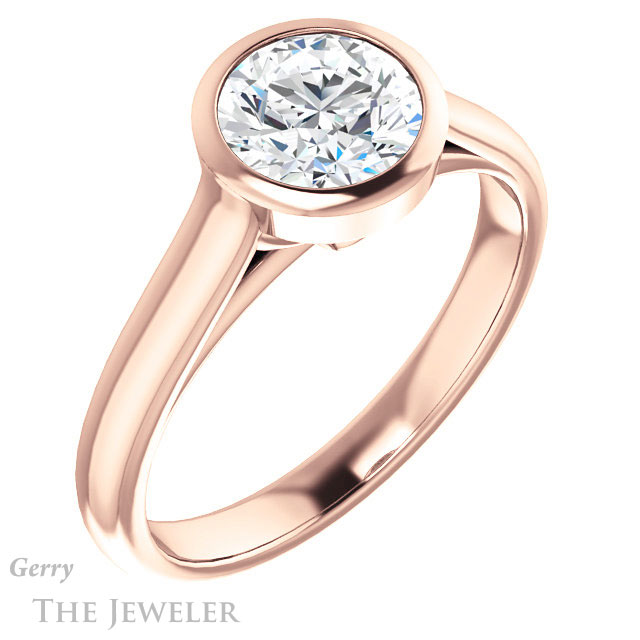 Round Cut Forever One Moissanite Engagement Ring #GTJ1065-round-fo-r 4 Round Cut Forever One Moissanite Engagement Ring #GTJ1065-round-fo-r
