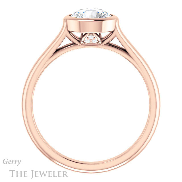 Round Cut Forever One Moissanite Engagement Ring #GTJ1065-round-fo-r