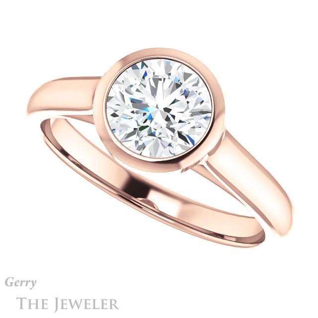 Round Cut Forever One Moissanite Engagement Ring #GTJ1065-round-fo-r 5 Round Cut Forever One Moissanite Engagement Ring #GTJ1065-round-fo-r