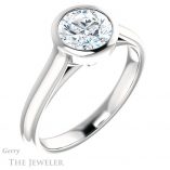 Round Cut Forever One Moissanite Engagement Ring #GTJ1065-round-fo-w 4 Round Cut Forever One Moissanite Engagement Ring #GTJ1065-round-fo-w
