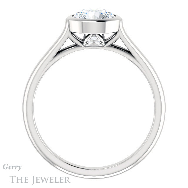 Round Cut Forever One Moissanite Engagement Ring #GTJ1065-round-fo-w 2 Round Cut Forever One Moissanite Engagement Ring #GTJ1065-round-fo-w