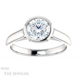 Round Cut Forever One Moissanite Engagement Ring #GTJ1065-round-fo-w 1 Round Cut Forever One Moissanite Engagement Ring #GTJ1065-round-fo-w