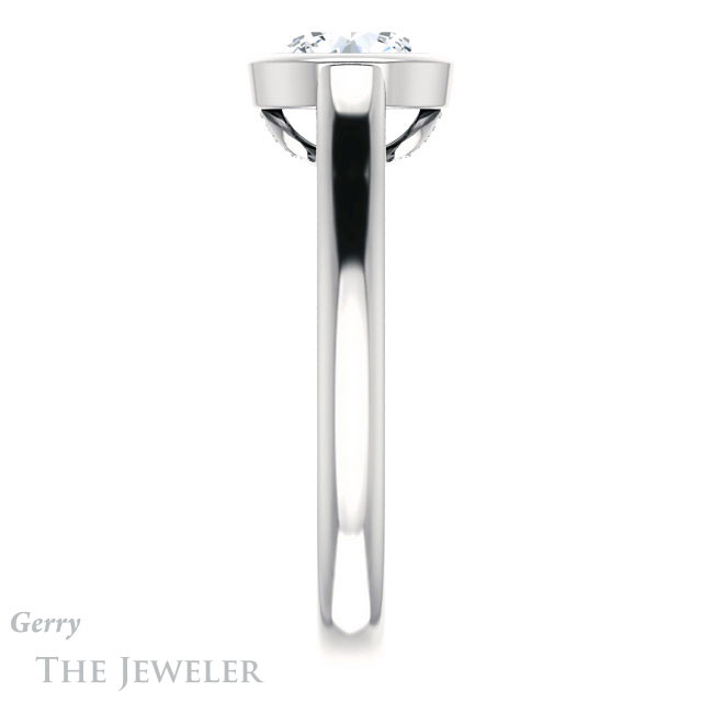 Round Cut Forever One Moissanite Engagement Ring #GTJ1065-round-fo-w 3 Round Cut Forever One Moissanite Engagement Ring #GTJ1065-round-fo-w