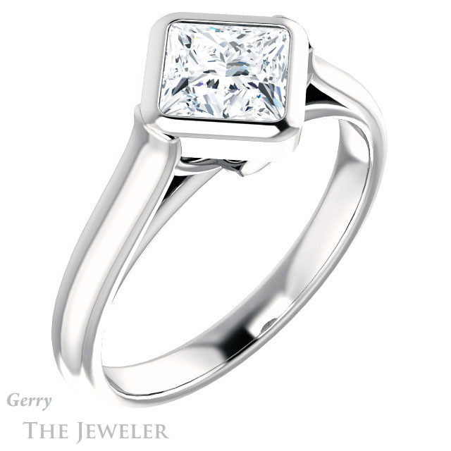 Princess Cut Forever One Moissanite Engagement Ring #GTJ1065-square-fo-w 4 Princess Cut Forever One Moissanite Engagement Ring #GTJ1065-square-fo-w
