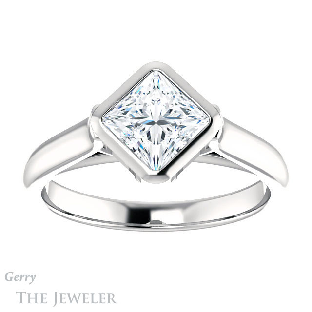 Princess Cut Forever One Moissanite Engagement Ring #GTJ1065-square-fo-w 1 Princess Cut Forever One Moissanite Engagement Ring #GTJ1065-square-fo-w