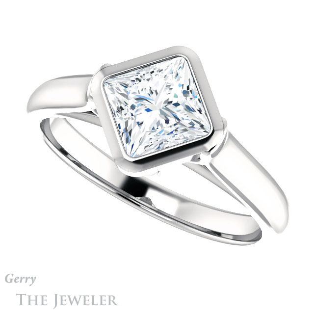 Princess Cut Forever One Moissanite Engagement Ring #GTJ1065-square-fo-w 5 Princess Cut Forever One Moissanite Engagement Ring #GTJ1065-square-fo-w