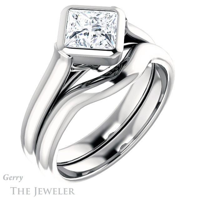 Princess Cut Forever One Moissanite Engagement Ring #GTJ1065-square-fo-w 6 Princess Cut Forever One Moissanite Engagement Ring #GTJ1065-square-fo-w
