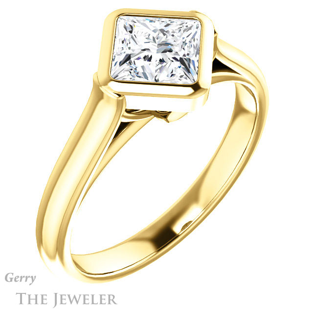 Princess Cut Forever One Moissanite Engagement Ring #GTJ1065-square-fo-y 4 Princess Cut Forever One Moissanite Engagement Ring #GTJ1065-square-fo-y