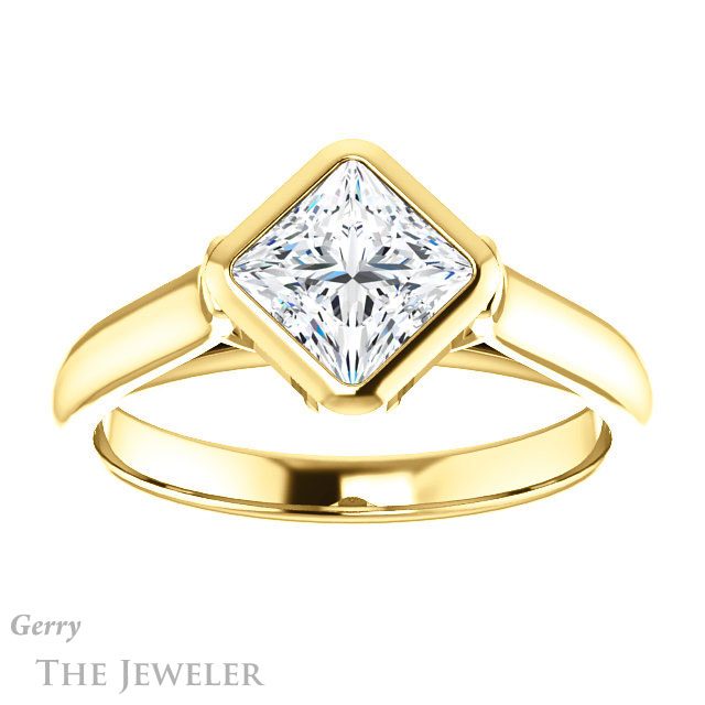 Princess Cut Forever One Moissanite Engagement Ring #GTJ1065-square-fo-y