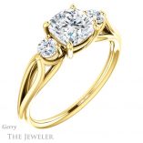 Cushion Cut Forever One Moissanite Engagement Ring #GTJ1066-cushion-fo-y 4 Cushion Cut Forever One Moissanite Engagement Ring #GTJ1066-cushion-fo-y