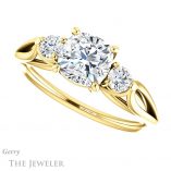 Cushion Cut Forever One Moissanite Engagement Ring #GTJ1066-cushion-fo-y 5 Cushion Cut Forever One Moissanite Engagement Ring #GTJ1066-cushion-fo-y