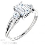 Emerald Cut Forever Brilliant Moissanite Engagement Ring #GTJ1066-emerald-fb-w