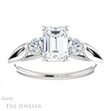 Emerald Cut Forever Brilliant Moissanite Engagement Ring #GTJ1066-emerald-fb-w