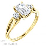 Emerald Cut Forever Brilliant Moissanite Engagement Ring #GTJ1066-emerald-fb-y