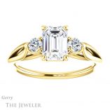 Emerald Cut Forever Brilliant Moissanite Engagement Ring #GTJ1066-emerald-fb-y