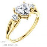 Heart Shaped Forever One Moissanite Engagement Ring #GTJ1066-heart-fb-y 4 Heart Shaped Forever Brilliant Moissanite Engagement Ring #GTJ1066-heart-fb-y