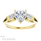 Heart Shaped Forever One Moissanite Engagement Ring #GTJ1066-heart-fb-y 1 Heart Shaped Forever Brilliant Moissanite Engagement Ring #GTJ1066-heart-fb-y