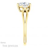Heart Shaped Forever One Moissanite Engagement Ring #GTJ1066-heart-fb-y 3 Heart Shaped Forever Brilliant Moissanite Engagement Ring #GTJ1066-heart-fb-y
