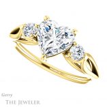 Heart Shaped Forever One Moissanite Engagement Ring #GTJ1066-heart-fb-y 5 Heart Shaped Forever Brilliant Moissanite Engagement Ring #GTJ1066-heart-fb-y