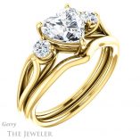 Heart Shaped Forever One Moissanite Engagement Ring #GTJ1066-heart-fb-y 6 Heart Shaped Forever Brilliant Moissanite Engagement Ring #GTJ1066-heart-fb-y