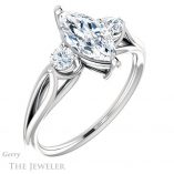 Marquise Cut Forever Brilliant Moissanite Engagement Ring #GTJ1066-marquise-fb-w