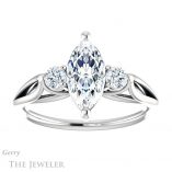 Marquise Cut Forever Brilliant Moissanite Engagement Ring #GTJ1066-marquise-fb-w