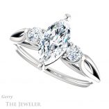 Marquise Cut Forever Brilliant Moissanite Engagement Ring #GTJ1066-marquise-fb-w