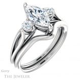 Marquise Cut Forever Brilliant Moissanite Engagement Ring #GTJ1066-marquise-fb-w