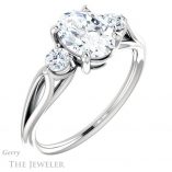 Oval Shaped Forever One Moissanite Engagement Ring #GTJ1066-oval-fo-w