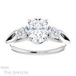 Oval Shaped Forever One Moissanite Engagement Ring #GTJ1066-oval-fo-w