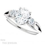 Oval Shaped Forever One Moissanite Engagement Ring #GTJ1066-oval-fo-w