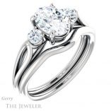 Oval Shaped Forever One Moissanite Engagement Ring #GTJ1066-oval-fo-w