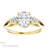 Oval Shaped Forever One Moissanite Engagement Ring #GTJ1066-oval-fo-y 1 Oval Shaped Forever One Moissanite Engagement Ring #GTJ1066-oval-fo-y