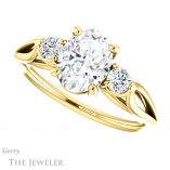Oval Shaped Forever One Moissanite Engagement Ring #GTJ1066-oval-fo-y 5 Oval Shaped Forever One Moissanite Engagement Ring #GTJ1066-oval-fo-y