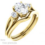 Oval Shaped Forever One Moissanite Engagement Ring #GTJ1066-oval-fo-y 6 Oval Shaped Forever One Moissanite Engagement Ring #GTJ1066-oval-fo-y